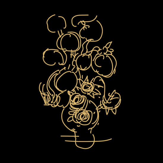 Van Gogh Sunflowers sketch