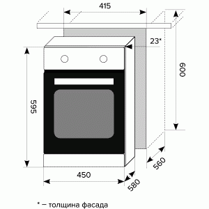 Духовка Lex EDM 4570C IV схема установки
