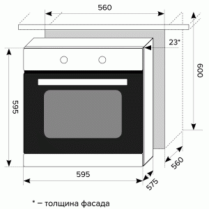 Духовка Lex EDM 6070С BL схема установки