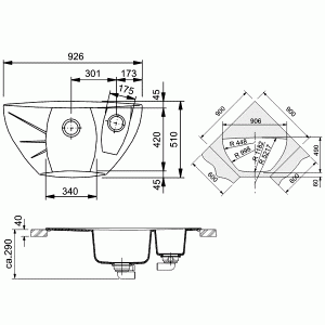 Мойка Franke Milan MIG 651 E схема установки