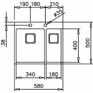 Мойка Teka FORLINEA RS15 2B 580 схема установки