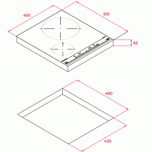 Варочная панель Teka IZC 42300 DMS схема установки