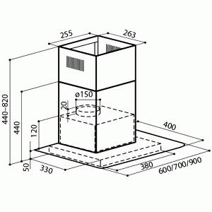 Вытяжка Lex Apollo N 600 Inox схема установки