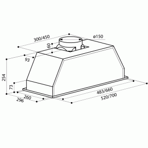 Вытяжка Lex GS BLOC 900 Inox схема установки