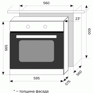 Духовка Lex EDM 6070С WH схема установки