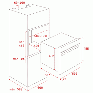 Духовка Teka HLC 844 C BLACK-SS схема установки