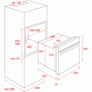 Духовка Teka HSB 740 G SS схема установки