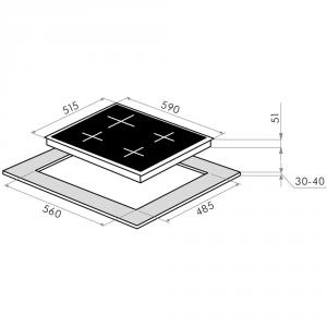 Газовая варочная панель MAUNFELD EGHG.64.63CBG.R/G схема установки