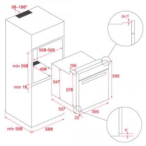 Духовка TEKA AIRFRY HSB 646 SS схема установки
