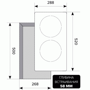 Варочная панель Lex EVI 320 F BL схема установки