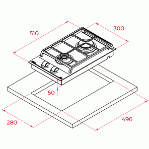 Варочная панель Teka GZC 32300 XBN BLACK схема установки