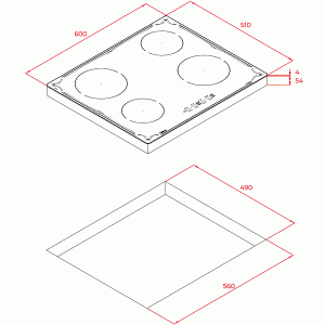 Варочная панель Teka IBR 64040 TTC BLACK-MG схема установки