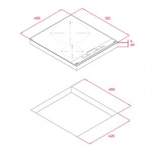 Варочная панель TEKA IZC 42400 MSP BLACK схема установки