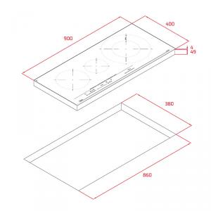 Варочная панель TEKA IZC 93320 MST BLACK схема установки