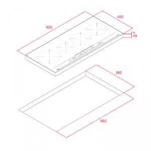 Варочная панель TEKA IZC 94620 MST BLACK схема установки