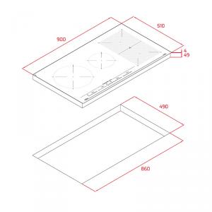 Варочная панель TEKA IZF 94300 MSP BLACK схема установки