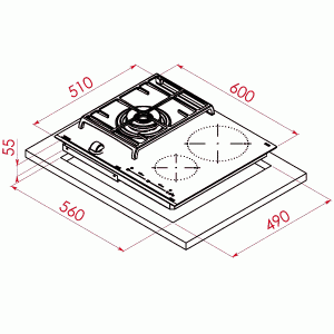Варочная панель Teka JZC 63312 ABN BLACK схема установки