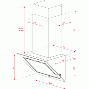 Вытяжка Teka DLV 98660 TOS STONE GREY схема установки