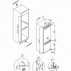 Холодильник встраиваемый MAUNFELD MBF193SLFW-схема-установки