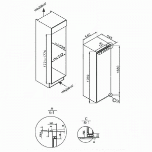 Холодильник встраиваемый MAUNFELD MBL177SW-схема-установки