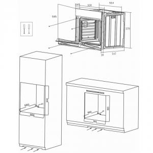Шкаф духовой электрический MAUNFELD EOEM.769B2 схема установки