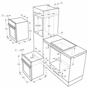 Шкаф духовой газовый MAUNFELD EOGC604RBG.MT схема установки
