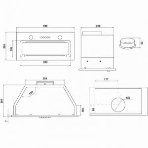 Кухонная вытяжка MAUNFELD TRAPEZE 601GG белый-схема-установки