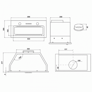 Кухонная вытяжка MAUNFELD TRAPEZE 602M белый-схема-установки