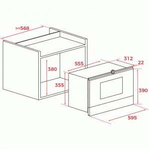 Микроволновая печь с грилем TEKA ML 8220 BIS L WHITE-схема-установки