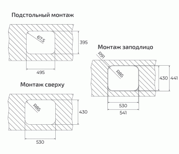 Мойка для кухни TEKA BET 50.40.20 PLUS POLISHED схема установки
