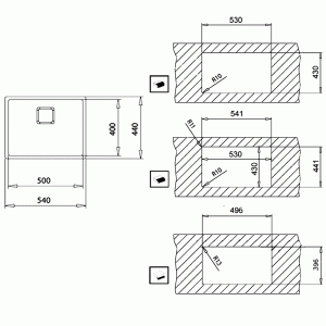 Мойка для кухни TEKA FLEXLINEA RS15 50.40 M-XT 1B PureClean (Мягкая текстура) схема установки