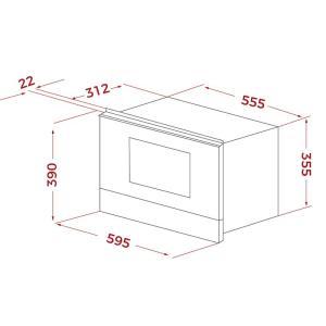Встраиваемая микроволновая печь TEKA NEO MS 6220 BIS L STAINLESS STEEL схема установки