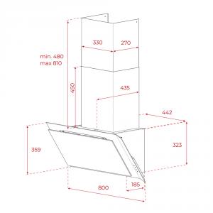 Вытяжка TEKA DVI 88-G1 EOS INFINITY MATT BLACK схема установки