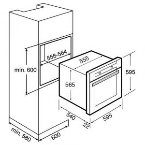 Духовка Teka HL 840 WHITE схема установки
