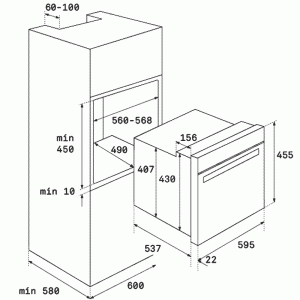 Духовка Teka HLC 840 схема установки