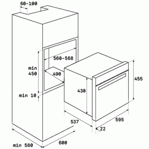 Духовка Teka HLC 844 C WH схема установки