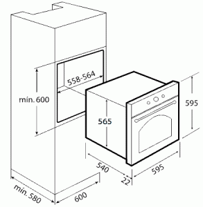  Духовка Teka HR 650 графит схема установки