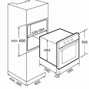 Духовка Teka HS 720 BLACK схема установки