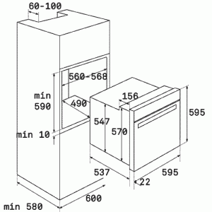 Духовка Teka HSB 645 SS схема установки