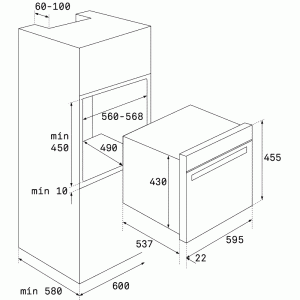 Духовка Teka HSC 644 C схема установки