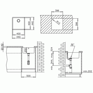 Мойка Teka BE LINEA 40.40 схема установки
