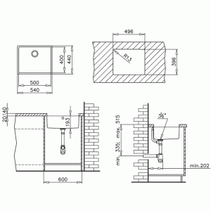 Мойка Teka BE LINEA 50.40 схема установки