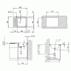 Мойка Teka Classic 1B ½D Микротекстура схема установки