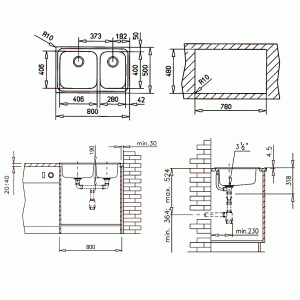 Мойка Teka Classic 80 2B Полировка схема установки