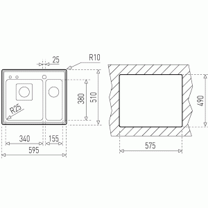 Мойка Teka FRAME 1 ½B схема установки