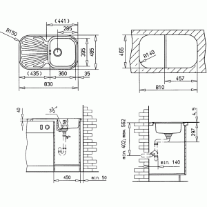 Мойка Teka Stylo 1B 1D Полировка схема установки