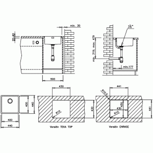 Мойка Teka TOP LINEA R15 40.40 Полировка схема установки