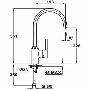 Смеситель Teka ARK 915 Хром схема установки