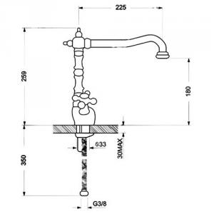 Смеситель Teka BR 9133 B Бронза схема установки