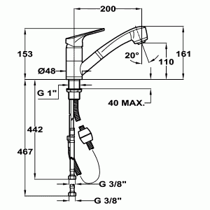 Смеситель Teka MTP 978 схема установки